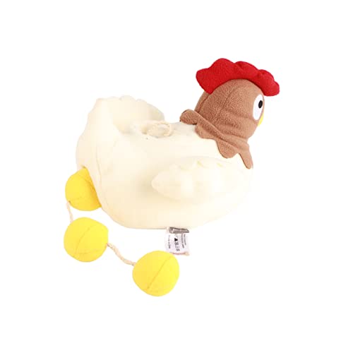 Zerodis Plush Hen ToyPlush Hen Soft Safe Teeth Cleaning Stay Healthy Bite Resistant Educational Pet Toy for Small Medium Dogs Plush Hen Dog Chew Toy Hide Hen Egg Squeaky von Zerodis