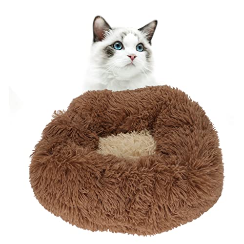 Zerodis Runde Haustierkäfig-Pads, weiches Plüsch-Katzenbett, maschinenwaschbar, rutschfeste Unterseite, Hundekäfig-Matte, rutschfeste Haustier-Schlafmatte für kleine Hunde und Katzen 40cm von Zerodis