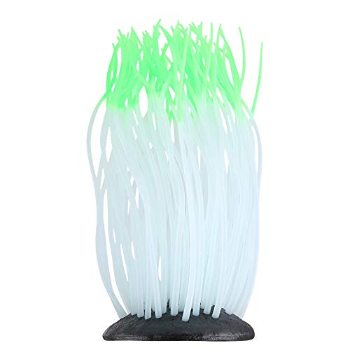 Zerodis Simulation Leuchtende Seeanemone, Aquarium Künstliche Silikon Seeanemone Dekoration für Süßwasser Salzwasser Aquarium(Green) von Zerodis