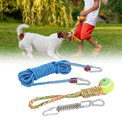 Zerodis Spring Pole Hundeseilspielzeug, hängendes Bungee Spring Pole Hundeseilspielzeug mit 16,4 Fuß haltbarem Seil, Outdoor-Hängeübungsseil Pull of War Toy für mittelgroße Hunde von Zerodis