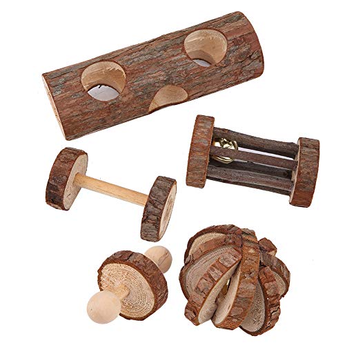 für Kleine Tiere, Spielzeug für Kleine Haustiere, Lustiger Spielzeugkäfig, 5er-Set, für Kleine Haustiere, Wildtiere, Zahnpflegespielzeug, 5er-Set, Kauspielzeug für Hamster, von Zerodis