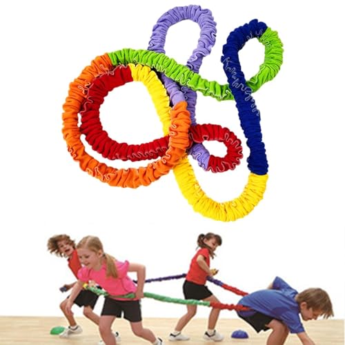 Elastisches Seil - Regenbogen -Handseil | Seilring Kindergarten Physische Fitness Bequeme Sensorische Integrationstrainingsausrüstung, Farbsportregenbogen Running Ring, Sensorische Trainingssportgerät von Zestivra