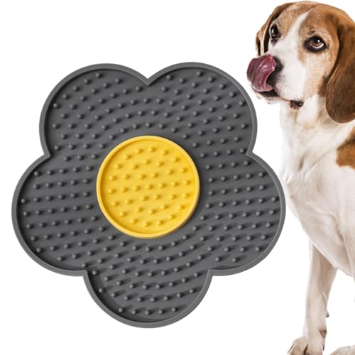 Leckmatte Für Katzen, Katzenleckmatte Slow-Feeder-Matte Für Gesunde Ernährung | Leckmatte Verbessert Das Butter-Leckpad-Erlebnis, Interaktives Haustierspielzeug, Blumen-Silikonpad Zum von Zestivra