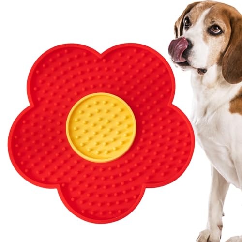 Leckmatte Für Katzen, Leckmatte Für Hunde Hunde- Und Katzen-Slow-Feeder-Pad - Leckmatte Verbessert Das Butter-Leckpad-Erlebnis, Interaktives Haustierspielzeug, Blumen-Silikonpad Zum von Zestivra