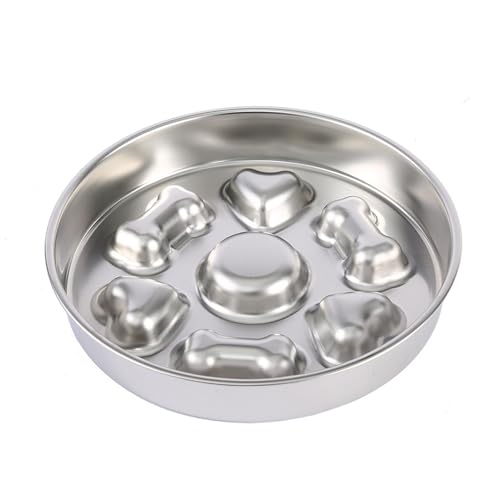 Metall Slow Feeder Hundenapf Hund Futternapf - Slow Feeder Hundenapf Edelstahl, Hund Wassernapf Bloat Stop Pet Bowl für Fast Eaters Edelstahl Pet Bowl Slow Food Bowl von Zestivra