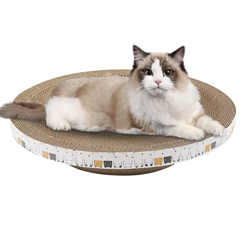 Cardboard Cat Croboker-Premium Cat Croboge Board Mit Hoher Dichte, Bowl-förmige Katzenlounge | Katzenkratzen Möbel Für Innenkatzen, Rastbett Und Klauenschärfen Für Kätzchen Und Große Katzen von Zestvria