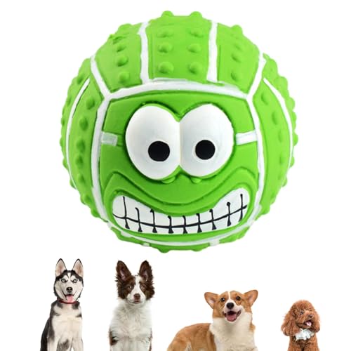 Hundeballspielzeug - Quietschende Hundebälle, Latex -Gesichtsbälle Für Hunde & Welpen | Fun Bouncy Chew Toy Für Kleine Und Mittelgroße Hunde, Ein Interaktives Spiel- Und Trainingsspielzeug, Haustier - von Zestvria