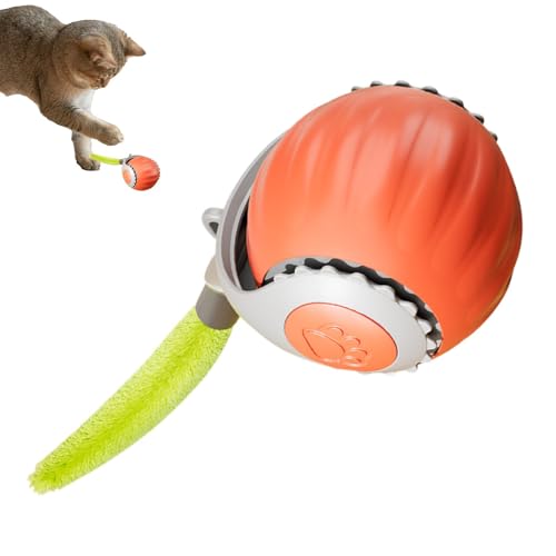 Interaktiver Katzenball – Intelligenter Rollball Mit Schwanz, Automatisches Katzenspielzeug Für Gelangweilte Katzen | Haustierspielzeug Für Den Innen- Und Außenbereich Für Katzen Und Hunde, Rollendes von Zestvria