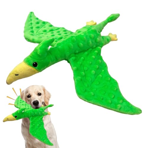 Pterodaktil Hundespielzeug, Kauspielzeug für Hunde – Leckerli für Hunde in Form eines Flugsaurs | Hundespielzeug, quietschendes Plüschspielzeug, Kauspielzeug für Welpen von Zestvria