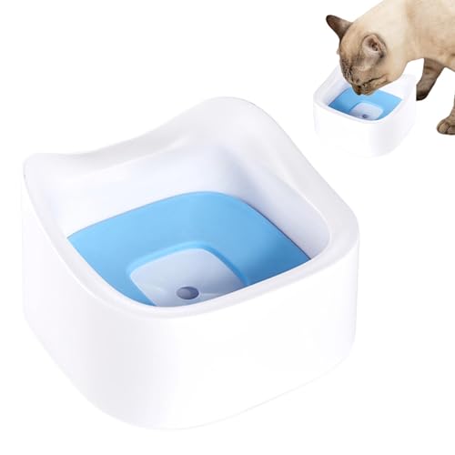 Tropffreier Wassernapf, langsamer Wassernapf für Hunde - Hundenapf | 49oz Slow Drinking Bowl, Haustierwasserspender, Rutschfester Slow Feeder mit schwimmender Scheibe von Zestvria