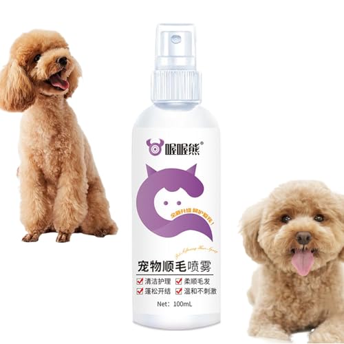 Zestvria Hunde-Finishing-Spray, 100 ml, desodorierendes Hundehaar-Entwirrungsspray, antistatisch, duftender Katzenentwirrer, pflegender Hundehaarentwirrer von Zestvria