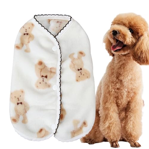 Zestvria Hundepullover aus Winterstoff,Fleece-Hundekleidung für Haustiere, Warmer Flanellmantel für Haustiere | Wende-Hundejacke, warme Haustierkleidung mit Bären-Aufdruck für kleine, mittelgroße und von Zestvria