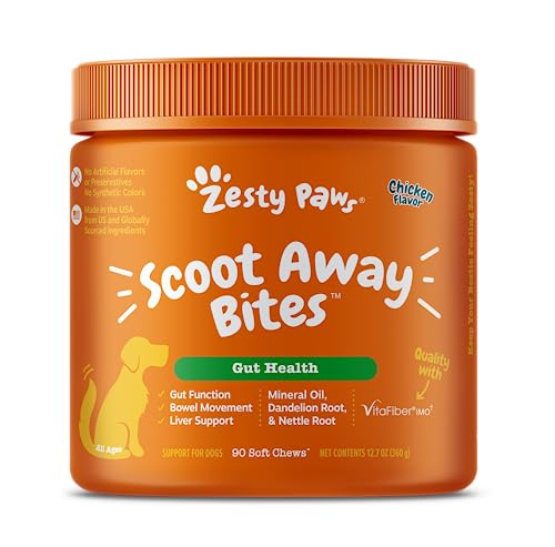 Nemei Zesty Paws Scoot Away Soft Chews for Dogs - with Bromelain, Vita Fiber & Dandelion Root for Digestive Support and Gut von Zesty Paws