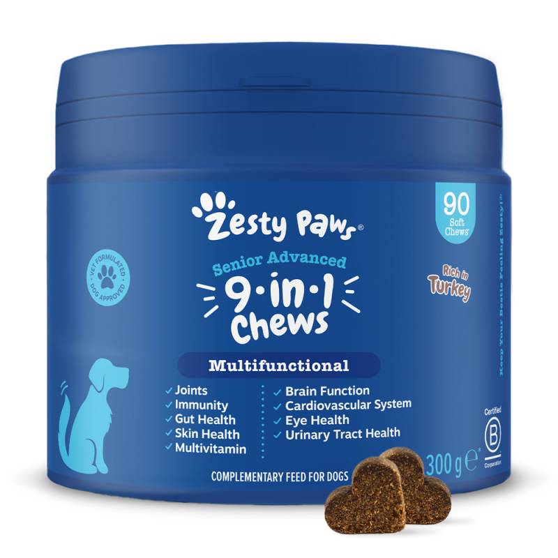 Zesty Paws Senior Advanced 9-in-1 Chews Truthahn -  90 Kautabletten von Zesty Paws