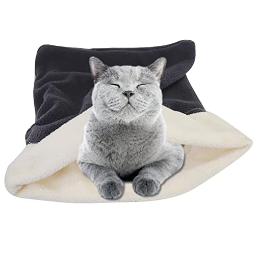 Katze Schlafsack Weicher Haustierbett Katzenschlafsack, Bequem, Waschbar Winterschlafbett Für Kleine Hunde, Höhle Für Katze Und Welpen – 60 X 55 cm von Zetqhuu