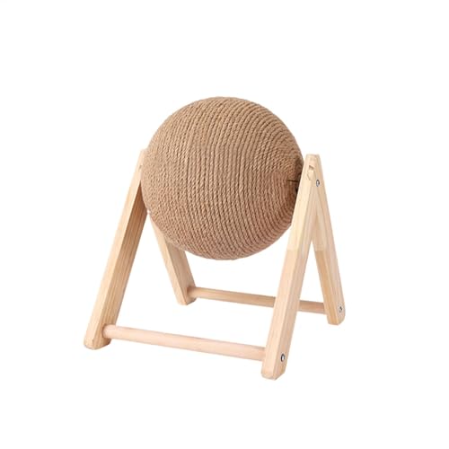 Zetqhuu Cat Ball Toys Kitten Cat Sisal Scratcher Ball, Scratch and Rotate Ball Katzenkratzspielzeug Für Katzen Klettern Schleifklauen, Interactive Cat Scratching Massivholz Cat Scratcher Post Sisal von Zetqhuu