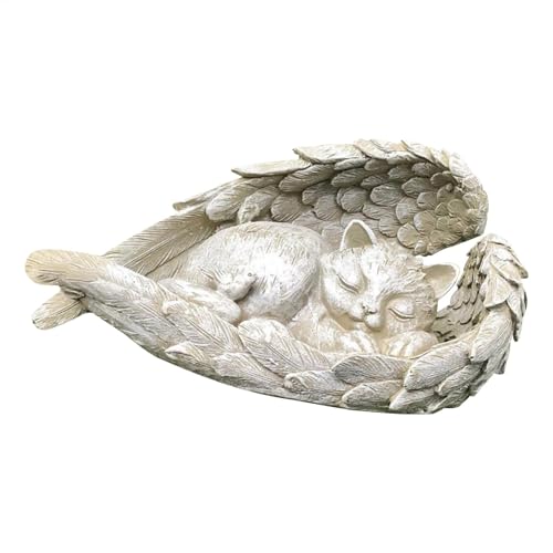 Zetqhuu Pet Memorial Statue, Katze Hund Engel Haustier Denkmal Grab, Gartendeko Für Draußen, Gedenkstein Katze/Hund, Hundeengel-Gedenkstatue Erinnert 12 X 5 X 6 cm von Zetqhuu