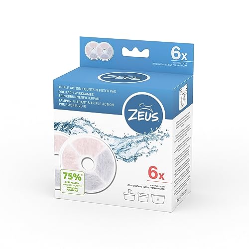 Triple Action, dreifacher Filter für Zeus Hundetrinkbrunnen, Rahmenlos, 6er Pack von Zeus