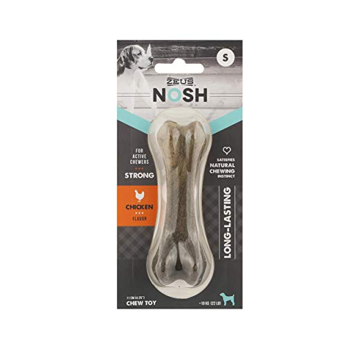 ZEUS Nosh Strong Chew Bone, Dog Chew Toys for Aggressive/Active Chewers, Long Lasting Chicken Flavor, Small von Zeus