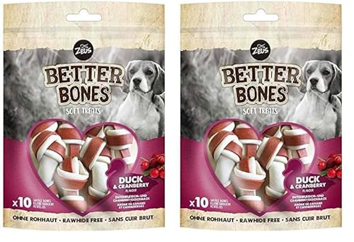 Zeus BetterBones, Kauknochen Fuer Hunde, mit Entenfleisch- und Cranberrygeschmack, 7,5cm (Packung mit 2) von Zeus