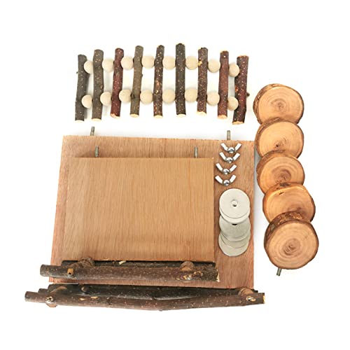 Zgehnao Hamster Holzplattform Kleintier Kletterleiter Brücke Set für Zwerghamster Zuckergleiter von Zgehnao