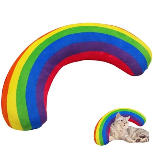 Zghhc 1 Stück Regenbogen-Kissen Für Katzen, Weich Und Langlebig, Wurfspielzeug, Katzen-beruhigungskissen, Interaktives Katzen-Spielzeug Für Indoor-kätzchen von Zghhc