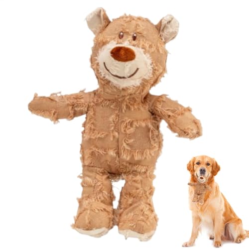 Zhadyu Hundespielzeug Unzerstörbar, Unbreakable Bear Dog Toys, Robustes Hund Kuscheltier Quietschendes Kauspielzeug, Unzerstörbares Hundespielzeug, Plüsch Unkaputtbar Bären Hundekuscheltier von Zhadyu