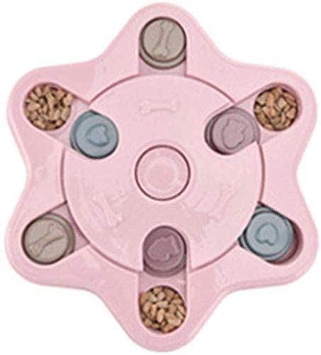 ZhanDouB Interaktives Spielzeug, Hundefutter Welpenspielzeug Interaktive Treat Dispenser Puzzle Hundespielzeug Verbessere Hund IQ intelligenzspielzeug (Footprint,Rosa) von ZhanDouB