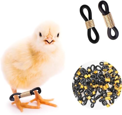 50 Stück schwarze Baby-Küken-Spreizbein-Bänder, verstellbare Huhn-Hobble-Hosenträger zur Reparatur von Spfüttern, Geflügelpflegezubehör, Vogelenten, frisch geschlüpft, Geflügelfütterungs- und von ZhangyiHot