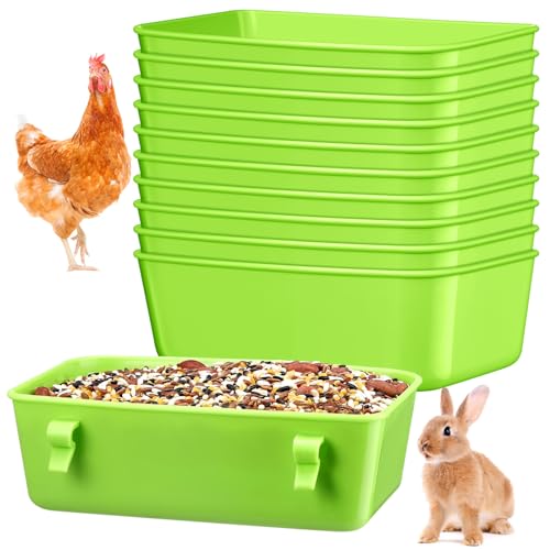 Zhehao 10 Stück Hühner-Futterspender Waterer Cups 800 ml Taubenkäfig Tassen Große Kunststoff Kaninchen Futternapf Wassernapf Hängende Vogelkäfig Futterspender Huhn Wassernapf für Haustier Papagei Hahn von Zhehao