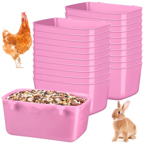 Zhehao 20 Stück Käfigbecher, Hühner-Futterstation, Bewässerungsbecher, 510 ml, Tauben-Futterstation, Kunststoff, Vogelkäfig, Tassen, hängende Hasen-Futterstation, Huhn, Wassernapf für Haustier, von Zhehao