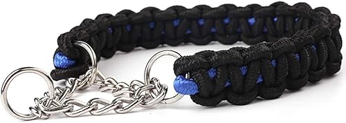 Hundehalsband, Samojeden-Hundehalsband, mittelgroßer großer Hund, Golden Retriever, Labrador-Halsband, Heimtierbedarf, robust und langlebig, Blau Schwarz, L von ZhiLWS