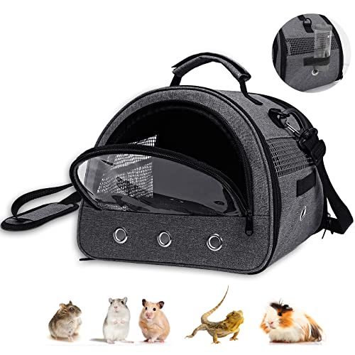 Zhilishu Meerschweinchen-Tragetasche, kleine Haustier-Vogel-Hamster-Tragetasche, Kaninchen-Reise-Tragetasche, Outdoor-Handtasche, atmungsaktive Tragetasche für kleine Tiere mit Wasserflaschenhalter & von Zhilishu