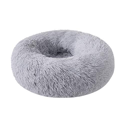 Zhoothyomiru Hundebet Katzenbett Donut Plüsch Haustierbett 60cm für Katzen und Hunde Rundes warme weiche Bequeme Hundehütte Hundesofa Katze Schlafen Bet für 10 kg Haustier von Zhoothyomiru