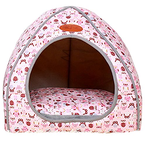 ZhuikunA Luxus Haustier Bett Korb Nest Kissen für Hund Katze Sommer Winter Faltbare Zwinger Pink L von ZhuikunA