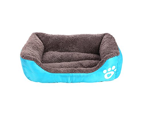 ZiXing Hundekorb für große Hunde Perfektes Hundekissen mit Rutschfestem Boden Kuscheliger Hundeplatz mit Flauschiger & Warmer Polsterung für den großen Hund Hundematte Bezug waschbar Blau XL von ZiXing