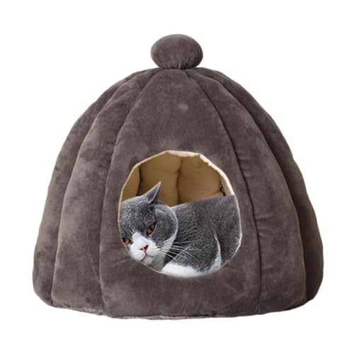 Cat Tent Bed | Warming Pet Bed | Slip Resistant Comfortable Cat Bed | Semi-Closed Ultra Soft Dog Dome Bed | Pet Tent Bed with Washable Cushion for Cat & Small Dogs von Ziabxhn