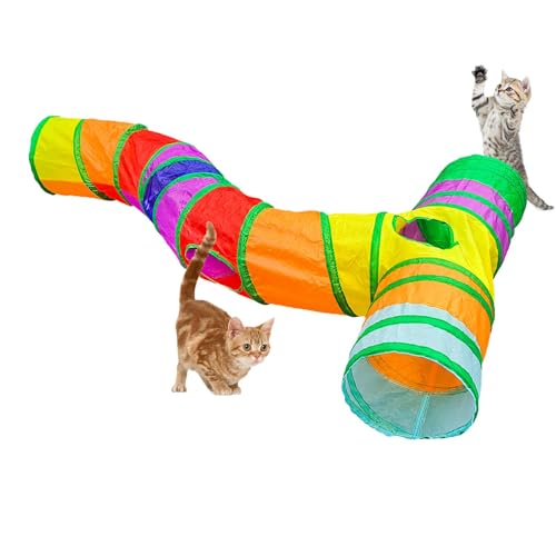 Cat Tubes & Tunnels | T Shape Cat Track Toy | Foldable Cat Play Tunnel Kitten Tunnel | Portable Interactive Cat Toy | Indoor Cat Toys | Small Animal Tunnel for Cats, Rabbits, Puppies & Ferrets von Ziabxhn