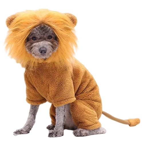 Dog Lion Costume | Pet Lion Hoodie | Animal Warmth Cosplay Holiday Coat | Lovely Soft Warm Lion Wig Pet Clothes Outfit | Pet Cosplay Dress Up for Pet Lion Costume von Ziabxhn