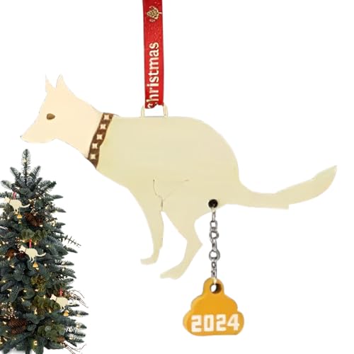 Dog Pooping Ornaments | Naughty Poop Dog Tree Decor | Hilarious 2024 Poop Dog Door Sign | Holiday Decoration Christmas Centerpieces | Wood Animal Hangable Ornament for Christmas Tree von Ziabxhn