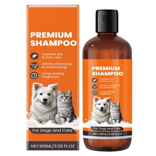 Haarreiniger Shampoo Katze, 100 ml Haustier Kätzchen Welpe Shampoo Haarreinigung, sanfte nahrhafte Reduzierung von Hundeabschudeln, 3,9 x 122,8 cm, einfach zu bedienen, tragbar für Katzen- und Kätzche von Ziabxhn