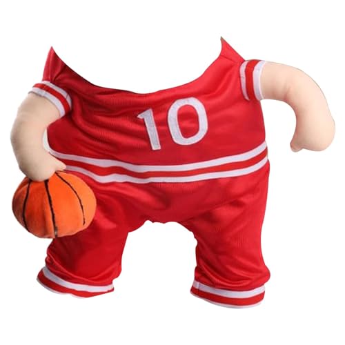 Hunde-Basketballspieler-Kostüm, Hundekostüm, Basketball-Kostüm, Halteball, verstellbares Sport-Outfit, bequemes Hundekostüm für Halloween-Kostüm von Ziabxhn