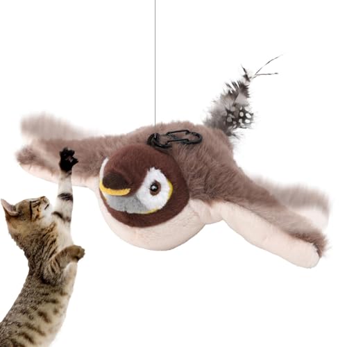 Ziabxhn Bird Cat Toy Flapping | Cat Toy Bird | Plush Toys Simulation Bird Toy Sparrow | USB Rechargeable Cat Teaser Toy | Interactive Cat Toys | Portable Cat Toy for Play Exercise von Ziabxhn