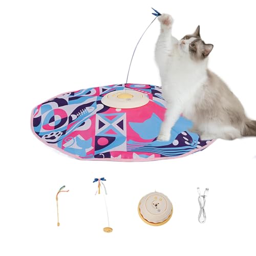 Ziabxhn Interactive Cat Toys | Automatic Feather Wand Cat Indoor Play Toy | Rechargeable Wand Feather Toys | Hide and Seek Kitten Wand Toy | Fluttering Butterfly Cat Chasing Toy for Indoor Cat von Ziabxhn