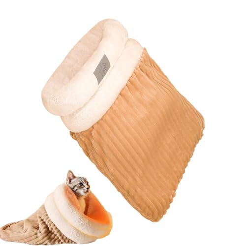 Ziabxhn Katzen-Schlafsack, Haustier-Schlafsack, Plüsch-Katzensack, Katzenbett, Schlafsack, Winterschlafsack, Versteck, Katzen-Beutelbett, Katzen-Kuschelsack für Katzen, bequemer Schlaf von Ziabxhn