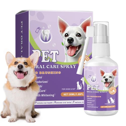 Ziabxhn Pet Clean Teeth Spray | Haustier-Mundspray erfrischt den Atem | Tragbarer Mundspray für Hunde und Katzen | beseitigt schlechten Atem | Mundspray für Hunde und Katzen von Ziabxhn