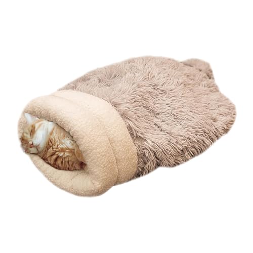 Ziabxhn Plush Cat Bed Bag | Cat Bed Cave Sleeping Bag | Winter Plush Bed Bag Cat Semi-Enclosed Cave | Soft and Warm Indoor Cats Bed | Portable Cat Bed Bag for Cold Weather Resting von Ziabxhn