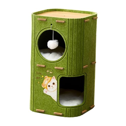 Zialofi Katzenmöbel mit Weicher Matte, Hütte für Kätzchen, Katzenbaum in Fassform, 2-stufig Zialofi Katzenmöbel mit Weicher Matte, Hütte für Kätzchen, Katzenbaum in Fassform, 2-stufig von Zialofi
