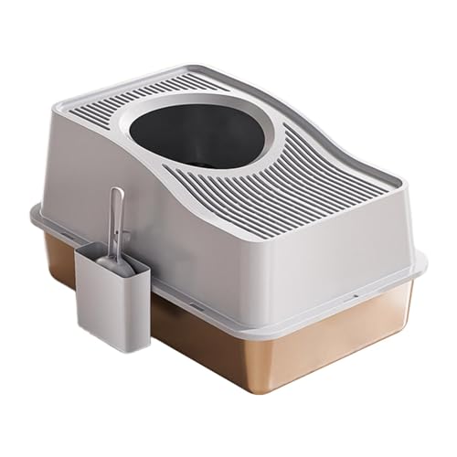 Zialofi Katzentoilette mit hohem Rand und geschlossenem Design, Einstieg von Oben, Maße: 60 x 40 x 35 cm, Grau Zialofi Katzentoilette mit hohem Rand und geschlossenem Design, Einstieg von Oben, Maße: 60 x 40 x 35 cm, Grau von Zialofi