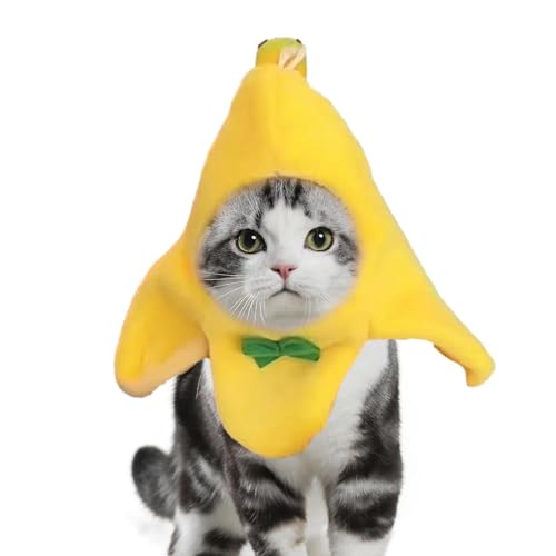 Bananenkostüm für Hunde, Bananenhut für Hunde, Kostüm, Banane, niedlich, für Haustiere, lustiges Cosplay-Zubehör von Ziennhu